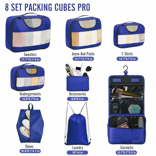 Veken 8 Set Packing Cubes